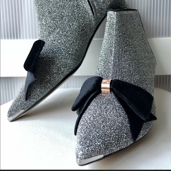 Ted Baker Lurex Bow Kitten Heel Bootie - Picture 8 of 9